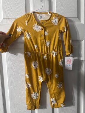 Carter's Mustard Yellow Daisy Print One-Piece